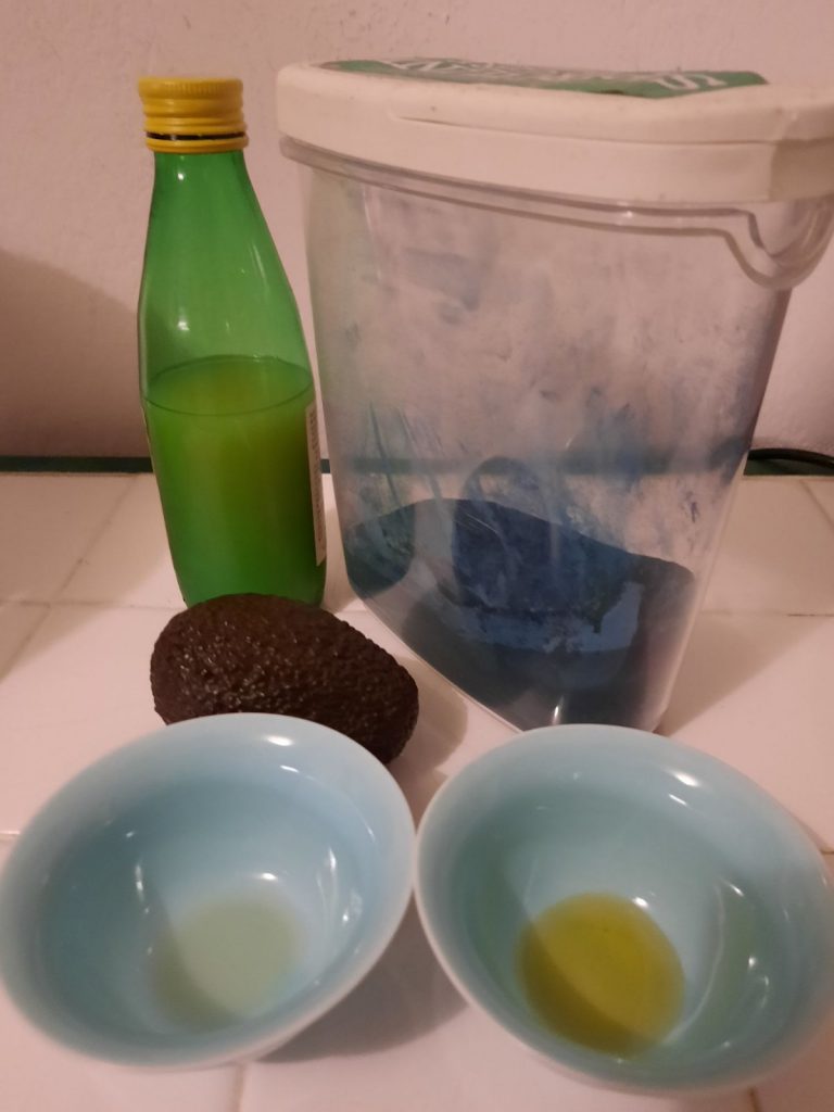 Natural face mask with avocado ingredients